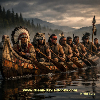 Indians in a canoe