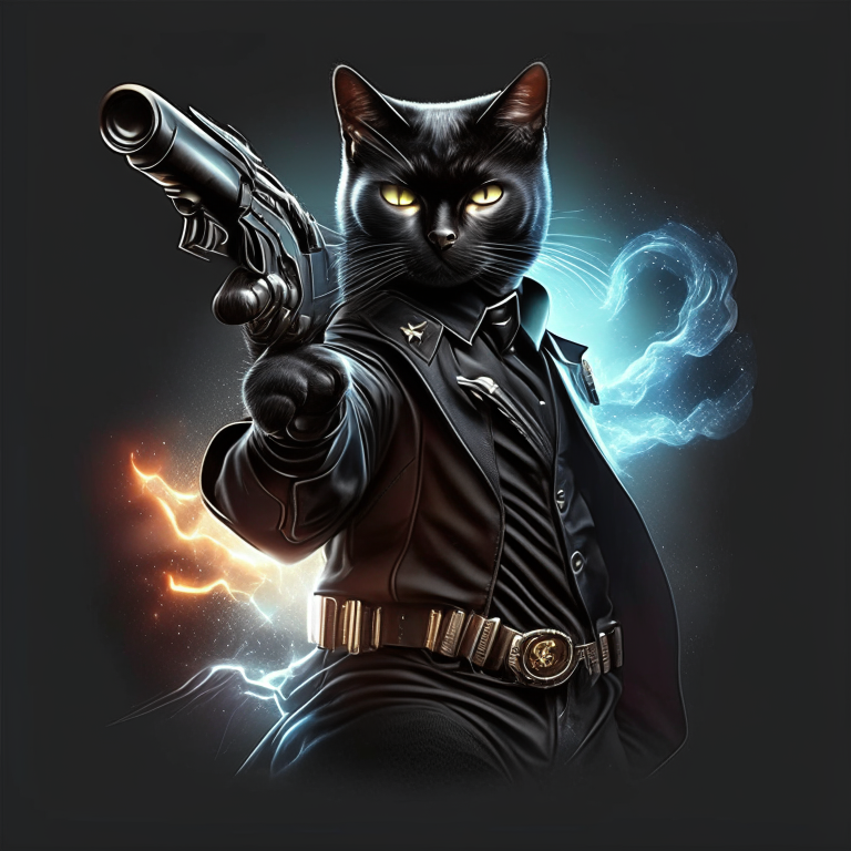 cat with gun