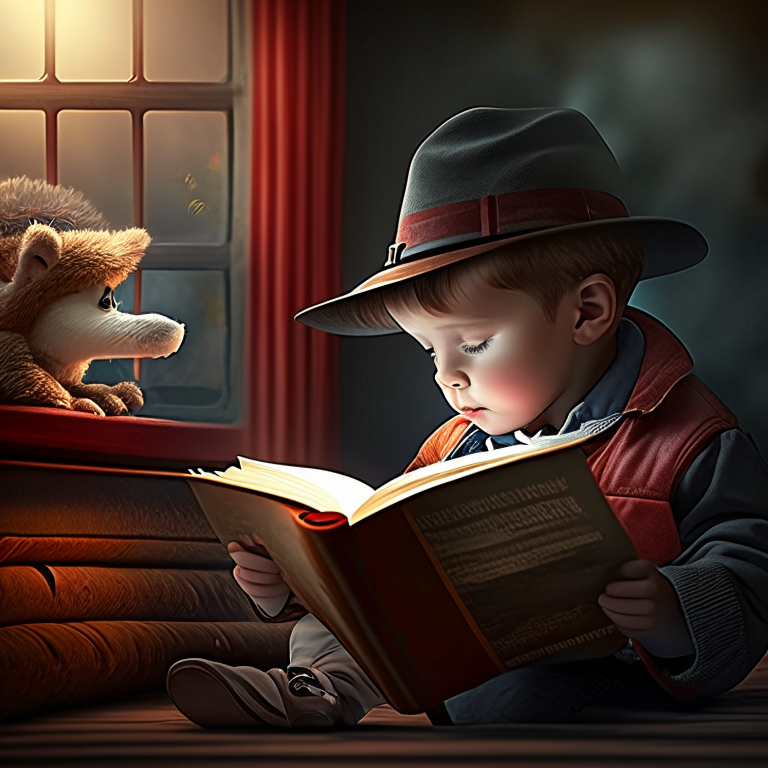 Writing the books people want to read is an exciting challenge. Artwork created on Recraft. child reading